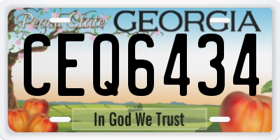 GA license plate CEQ6434