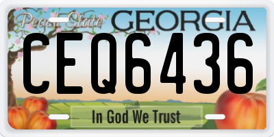 GA license plate CEQ6436