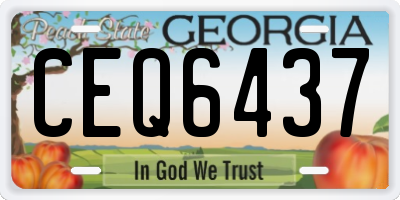 GA license plate CEQ6437