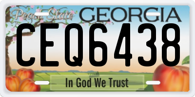 GA license plate CEQ6438