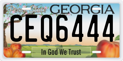 GA license plate CEQ6444