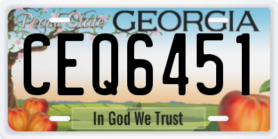GA license plate CEQ6451
