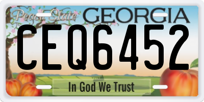 GA license plate CEQ6452