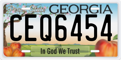 GA license plate CEQ6454