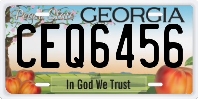 GA license plate CEQ6456