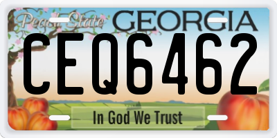 GA license plate CEQ6462
