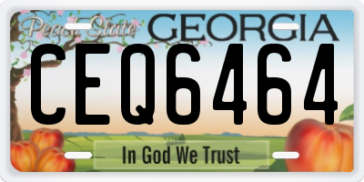 GA license plate CEQ6464