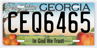 GA license plate CEQ6465