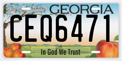 GA license plate CEQ6471