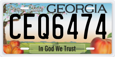 GA license plate CEQ6474
