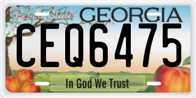 GA license plate CEQ6475