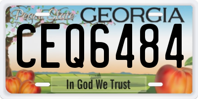 GA license plate CEQ6484