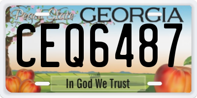 GA license plate CEQ6487