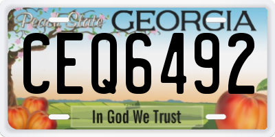 GA license plate CEQ6492