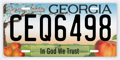 GA license plate CEQ6498