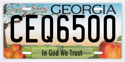 GA license plate CEQ6500