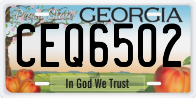 GA license plate CEQ6502