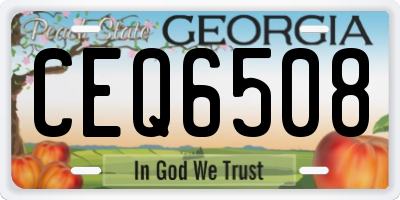 GA license plate CEQ6508
