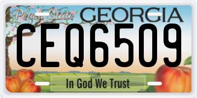 GA license plate CEQ6509