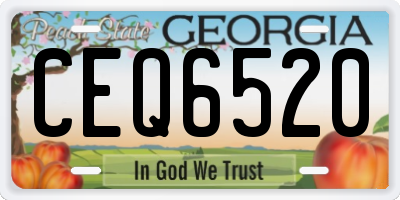 GA license plate CEQ6520