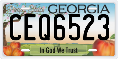 GA license plate CEQ6523