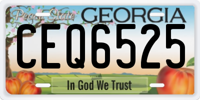GA license plate CEQ6525