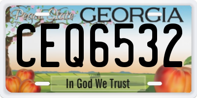 GA license plate CEQ6532