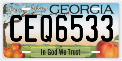 GA license plate CEQ6533