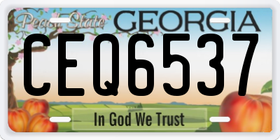 GA license plate CEQ6537