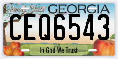 GA license plate CEQ6543