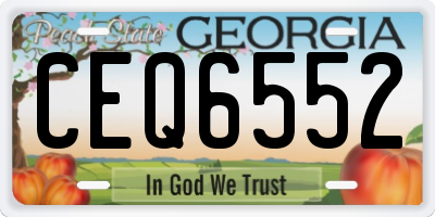 GA license plate CEQ6552