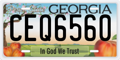 GA license plate CEQ6560