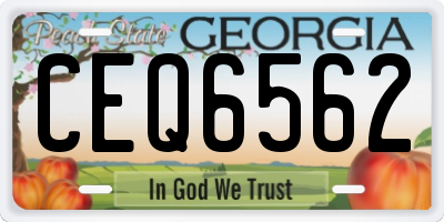 GA license plate CEQ6562