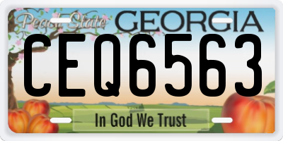 GA license plate CEQ6563