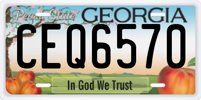 GA license plate CEQ6570