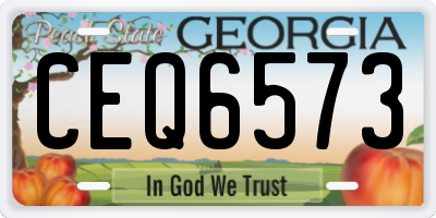 GA license plate CEQ6573