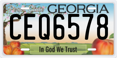 GA license plate CEQ6578