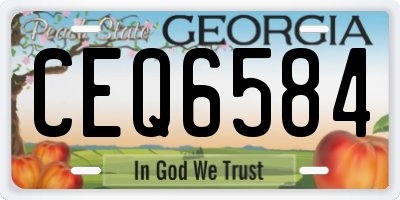 GA license plate CEQ6584