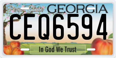 GA license plate CEQ6594