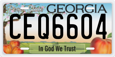 GA license plate CEQ6604