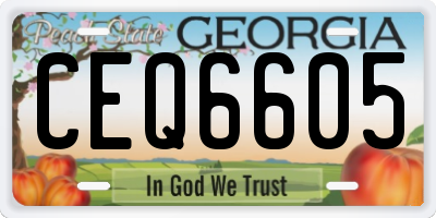 GA license plate CEQ6605