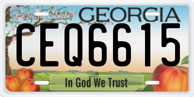 GA license plate CEQ6615
