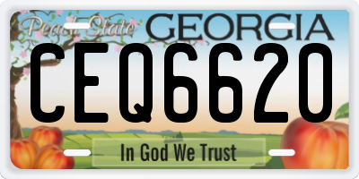 GA license plate CEQ6620