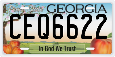 GA license plate CEQ6622