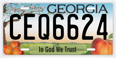 GA license plate CEQ6624