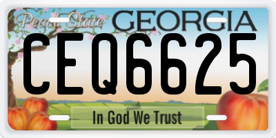 GA license plate CEQ6625