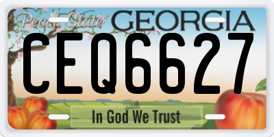 GA license plate CEQ6627