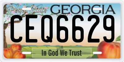 GA license plate CEQ6629