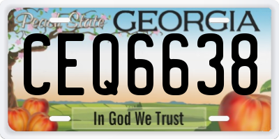 GA license plate CEQ6638