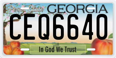 GA license plate CEQ6640